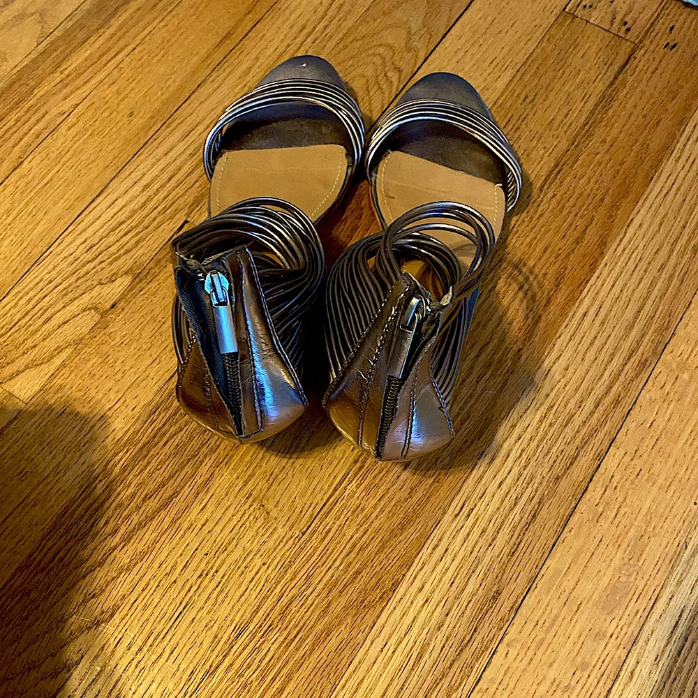 Barely worn gold sling sandals